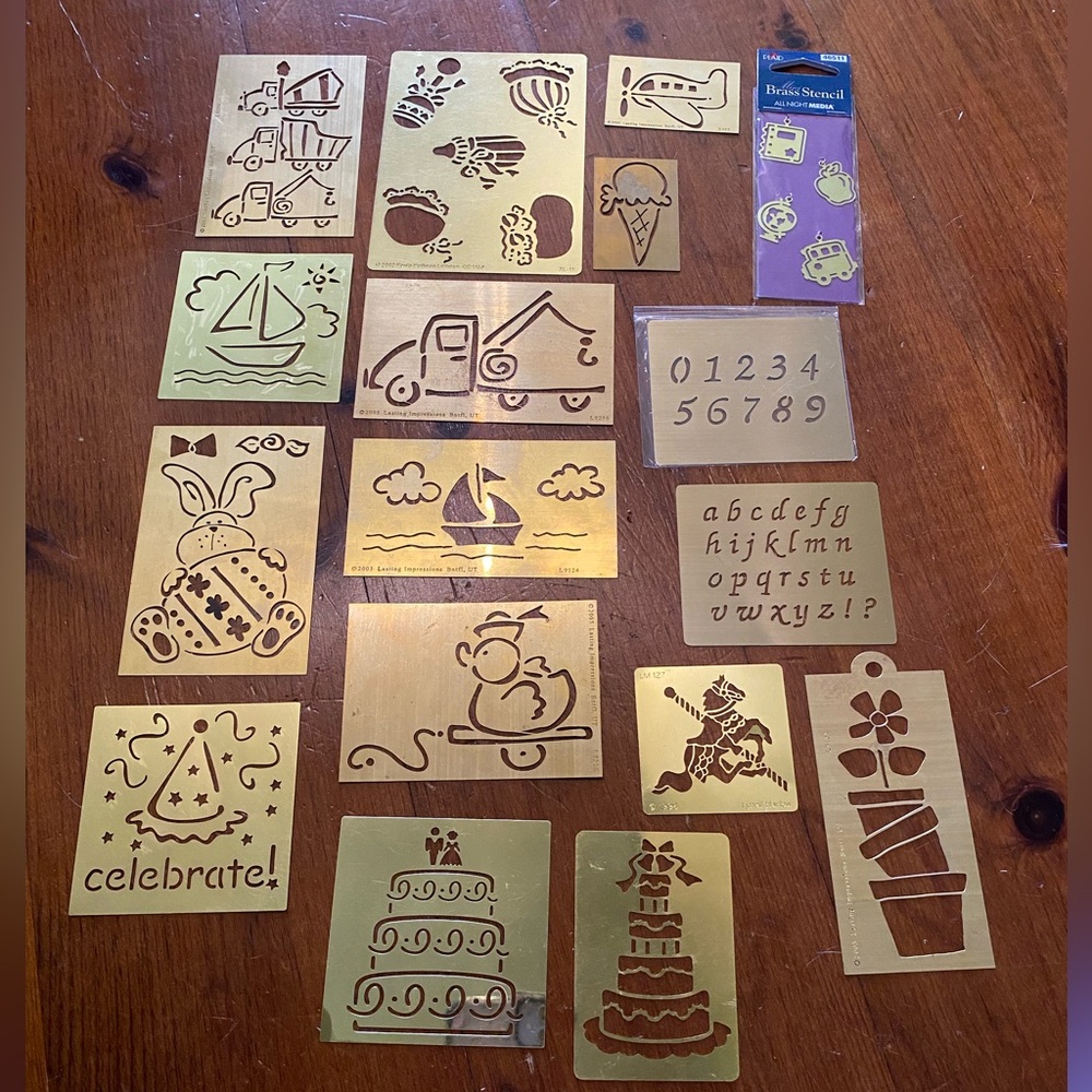 Brass Stencil Set with Various Designs 2